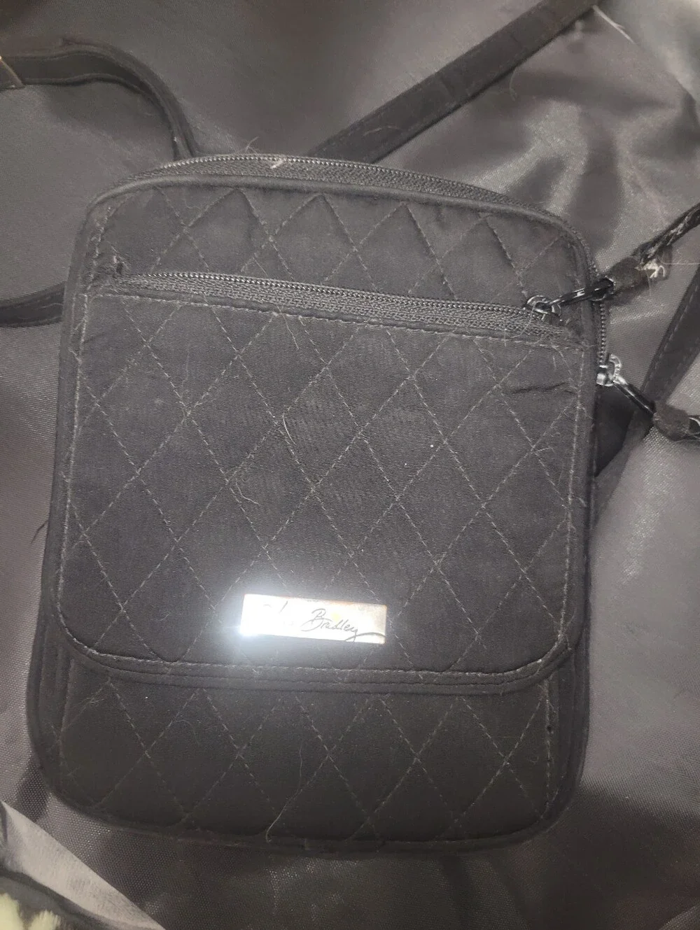Vera Bradley Black Quilted Messenger Crossbody